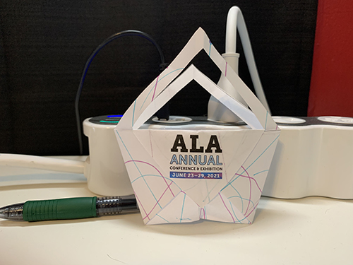 Origami tote bag with ALA Annual Conference logo